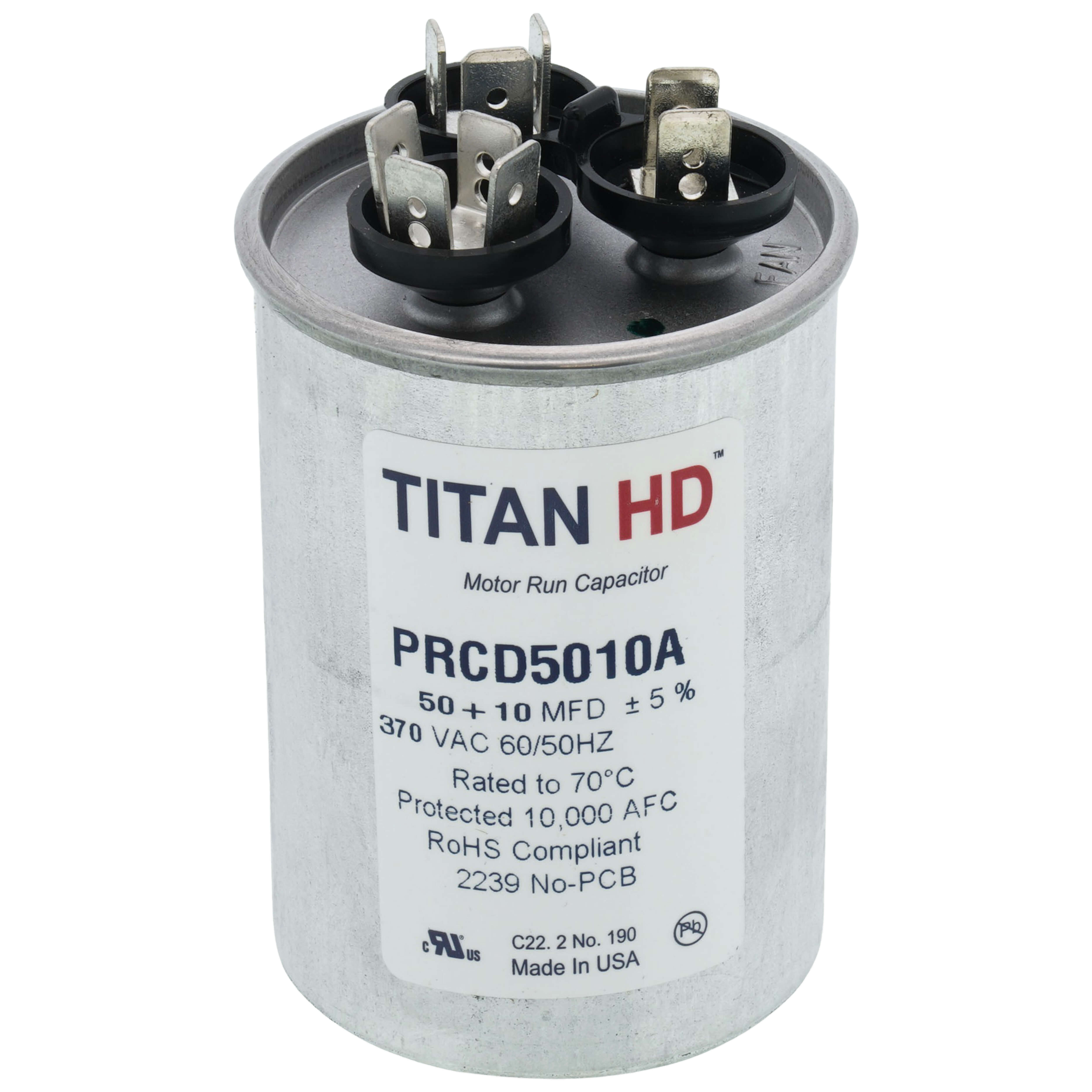 PRCD5010A - Titan HD PRCD5010A - 50/10 MFD Round Dual Motor Run