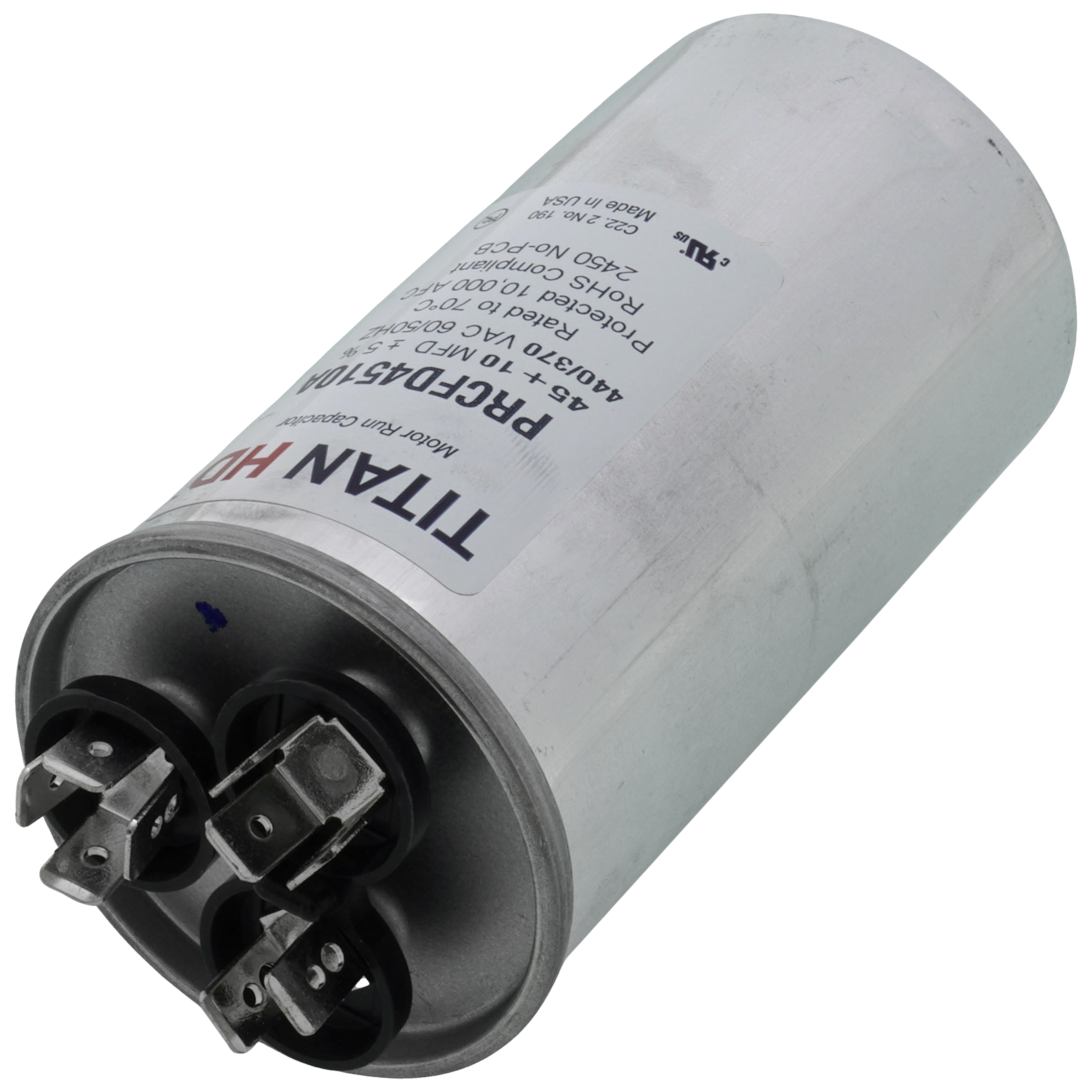 PRCFD4510A - Titan HD PRCFD4510A - 45/10 MFD Round Dual Motor Run