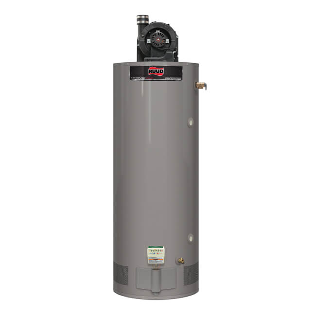 PRO-G75-76N-RU-PV - Ruud PRO-G75-76N-RU-PV - PRO+G75-76N RU PV 75 Gallon  76,000 BTU Tall Professional Achiever Plus Heavy Duty Power Vent Water  Heater, 8 Year (NG)