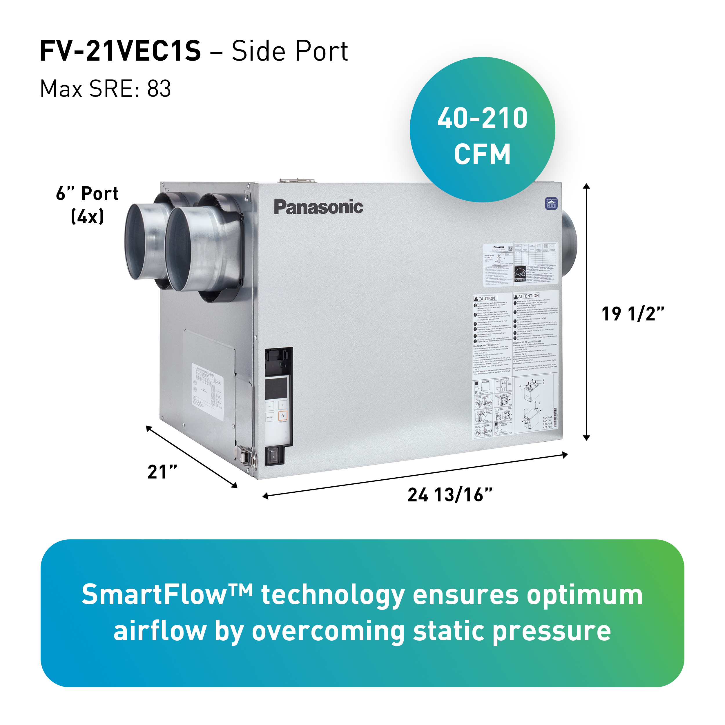 FV-21VEC1S - Panasonic FV-21VEC1S - Panasonic BalancedHome 210 