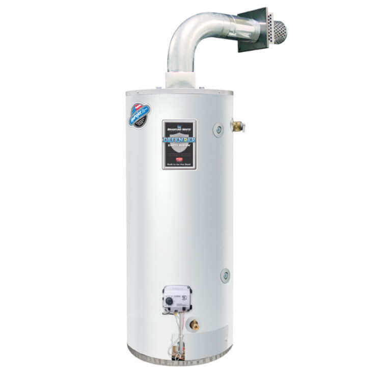 DH1-75S6FBN - Bradford White DH1-75S6FBN - 75 Gallon - 60,000 BTU Defender  Safety System High Input Direct Vent Energy Saver Residential Water Heater  (Nat Gas)