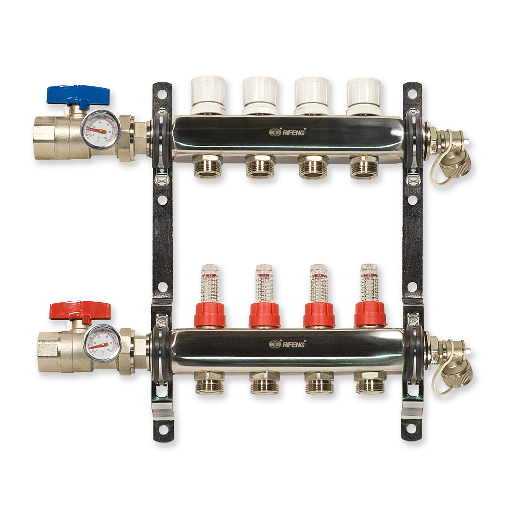 RHM04 - Rifeng RHM04 - 4-Loop Stainless Steel Radiant Heat Manifold