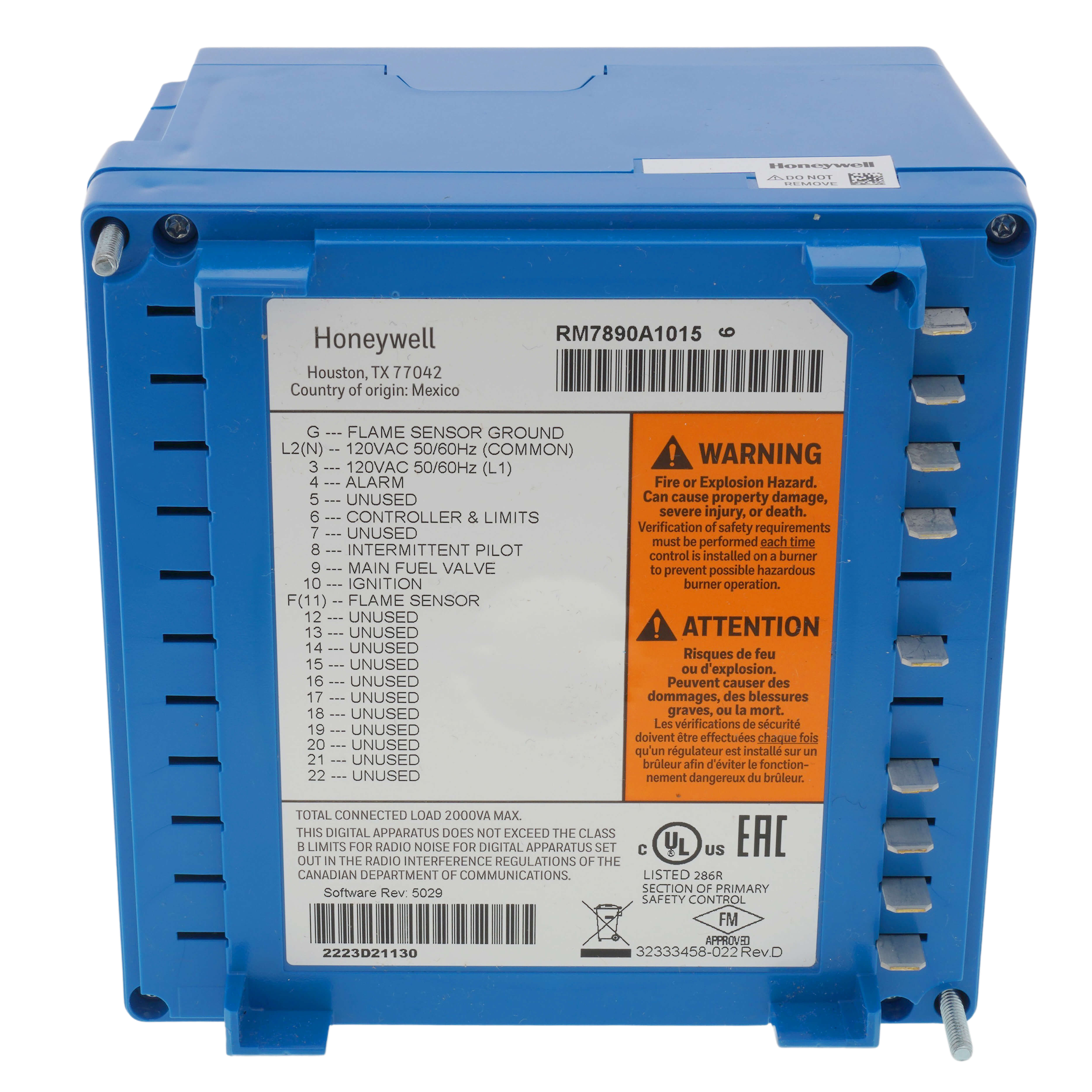 RA890G1260 - Honeywell RA890G1260 - 120 Vac Protectorelay w/ 3.0