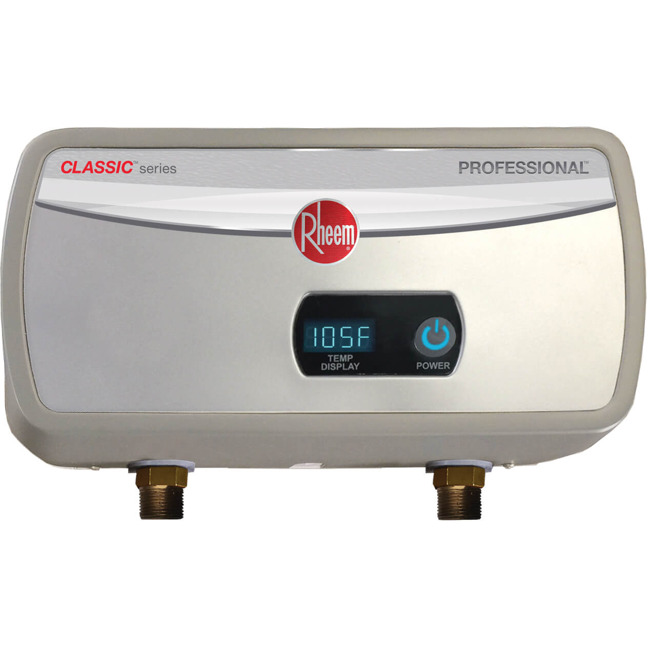 RTEX-06 - Rheem RTEX-06 - 6 kW Indoor Tankless Electric Water Heater w/  1/2 NPT Connections u0026 Digital Temp. Display