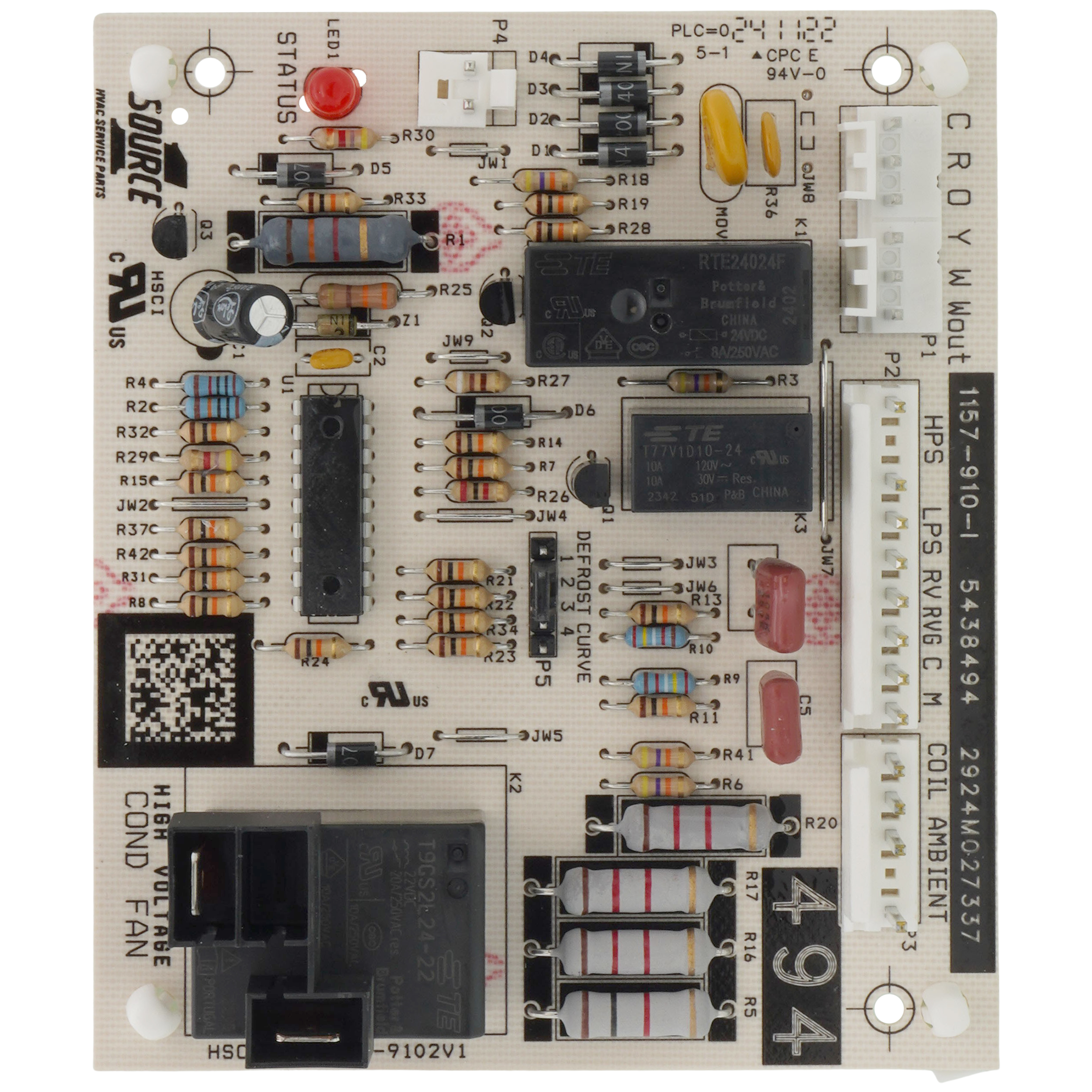 thumbnail image 2 of Source1 Evcon Defrost Control Board Replaces York Coleman Luxaire 9218-374 9218-374P 2 of 5