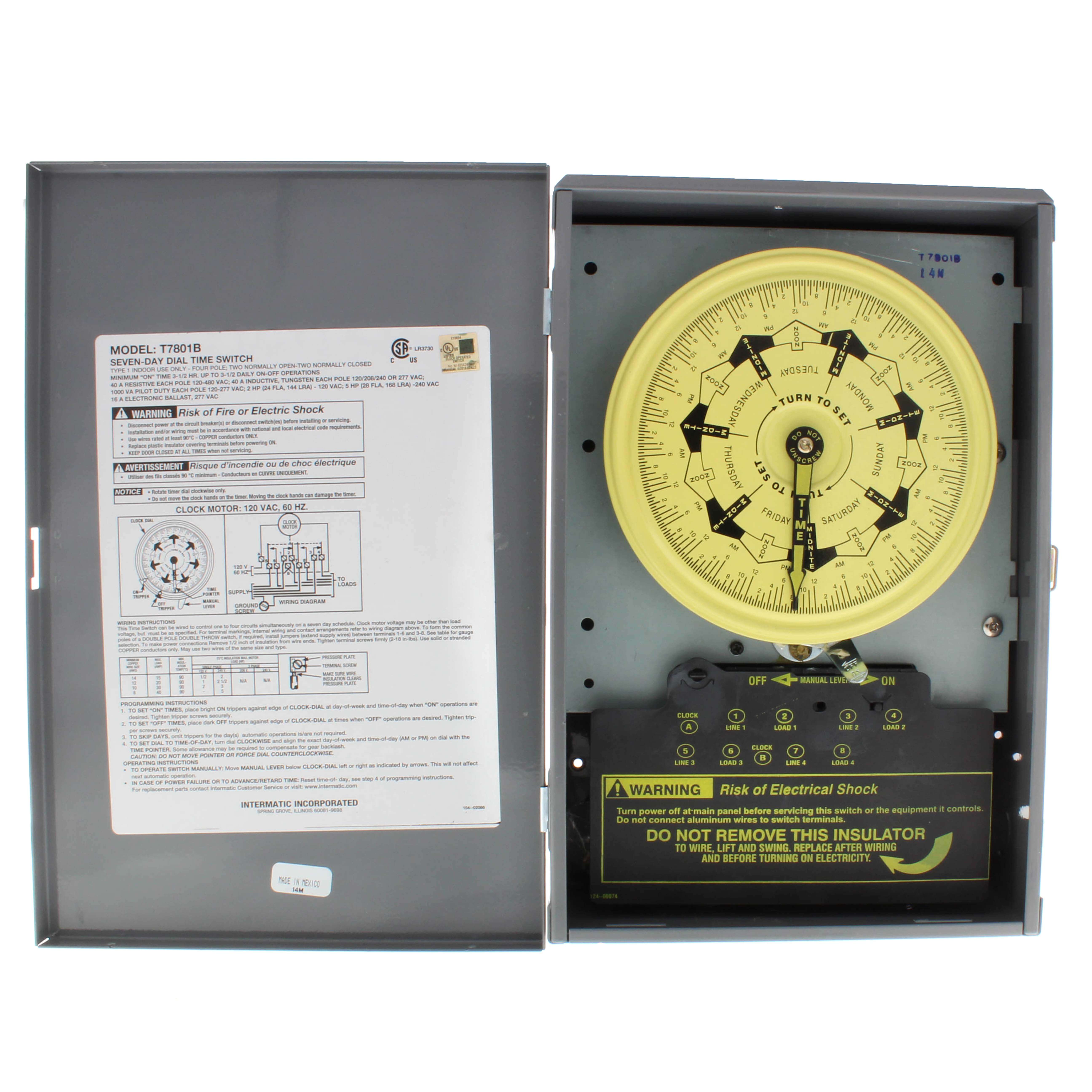 T7801B - Intermatic T7801B - 7-Day On/Off - Mechanical Time Switch