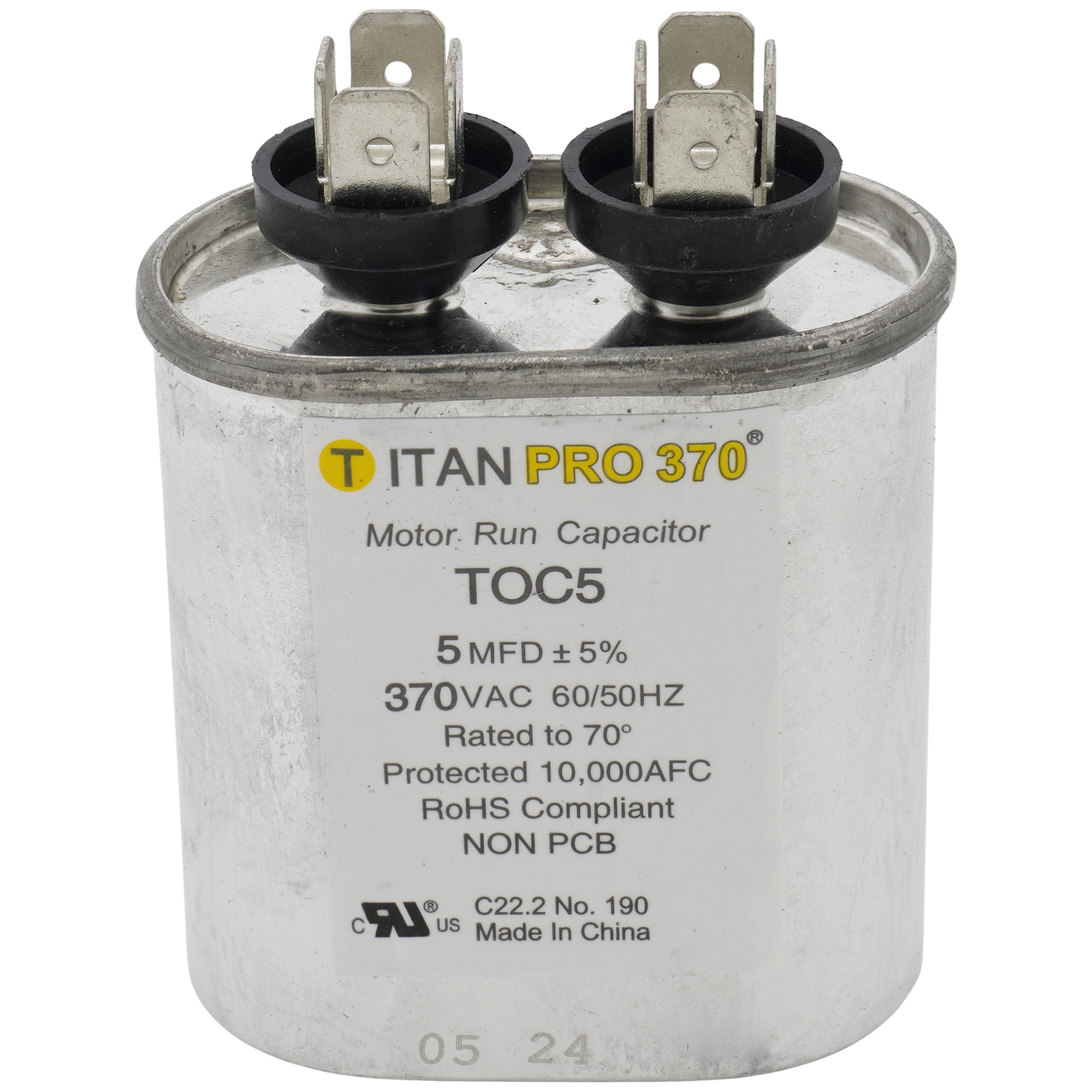 TRC80 - Titan Pro TRC80 - 80 MFD Round Motor Run Capacitor (370V)