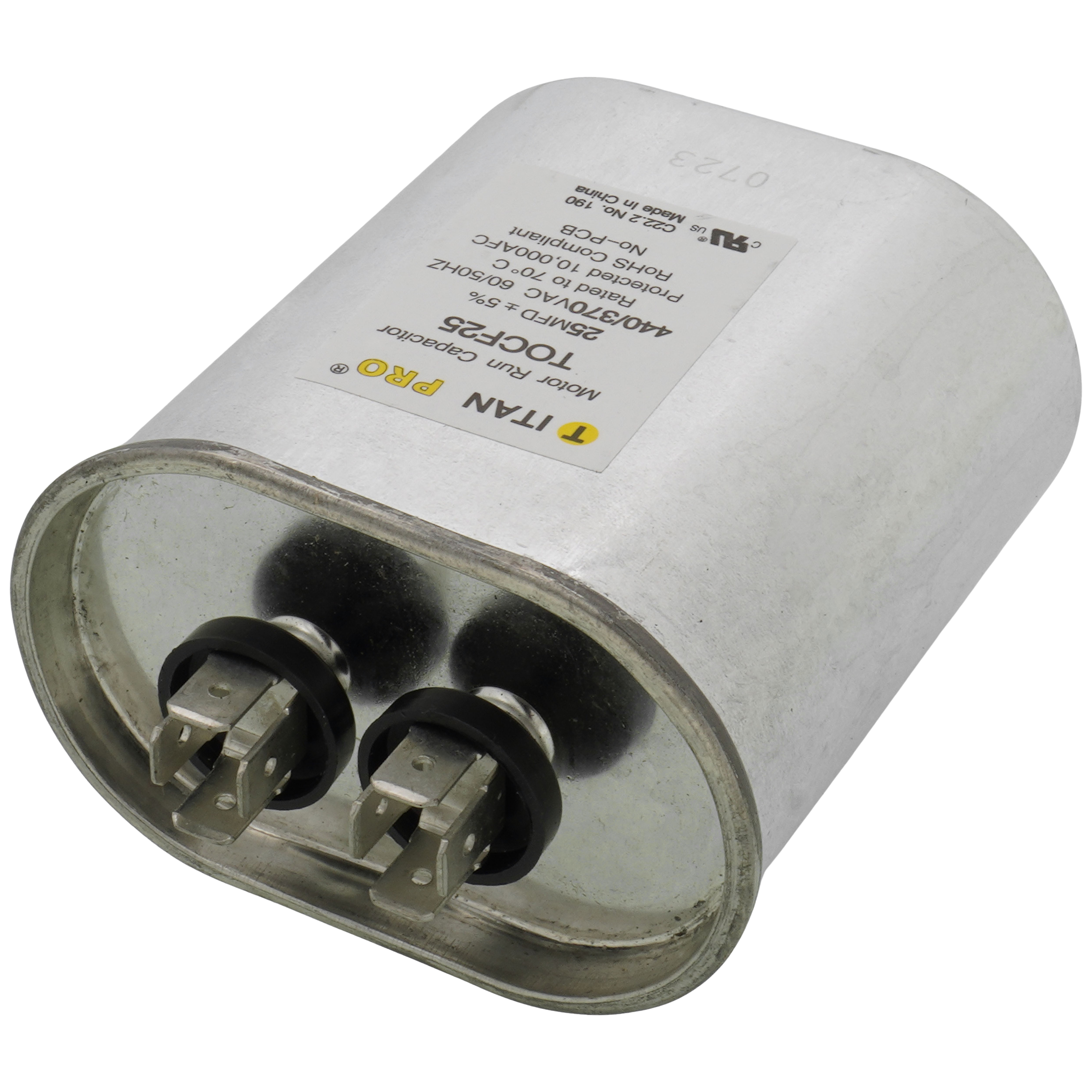 TOCF25 - Titan Pro TOCF25 - 25 MFD Oval Motor Run Capacitor (440/370V)