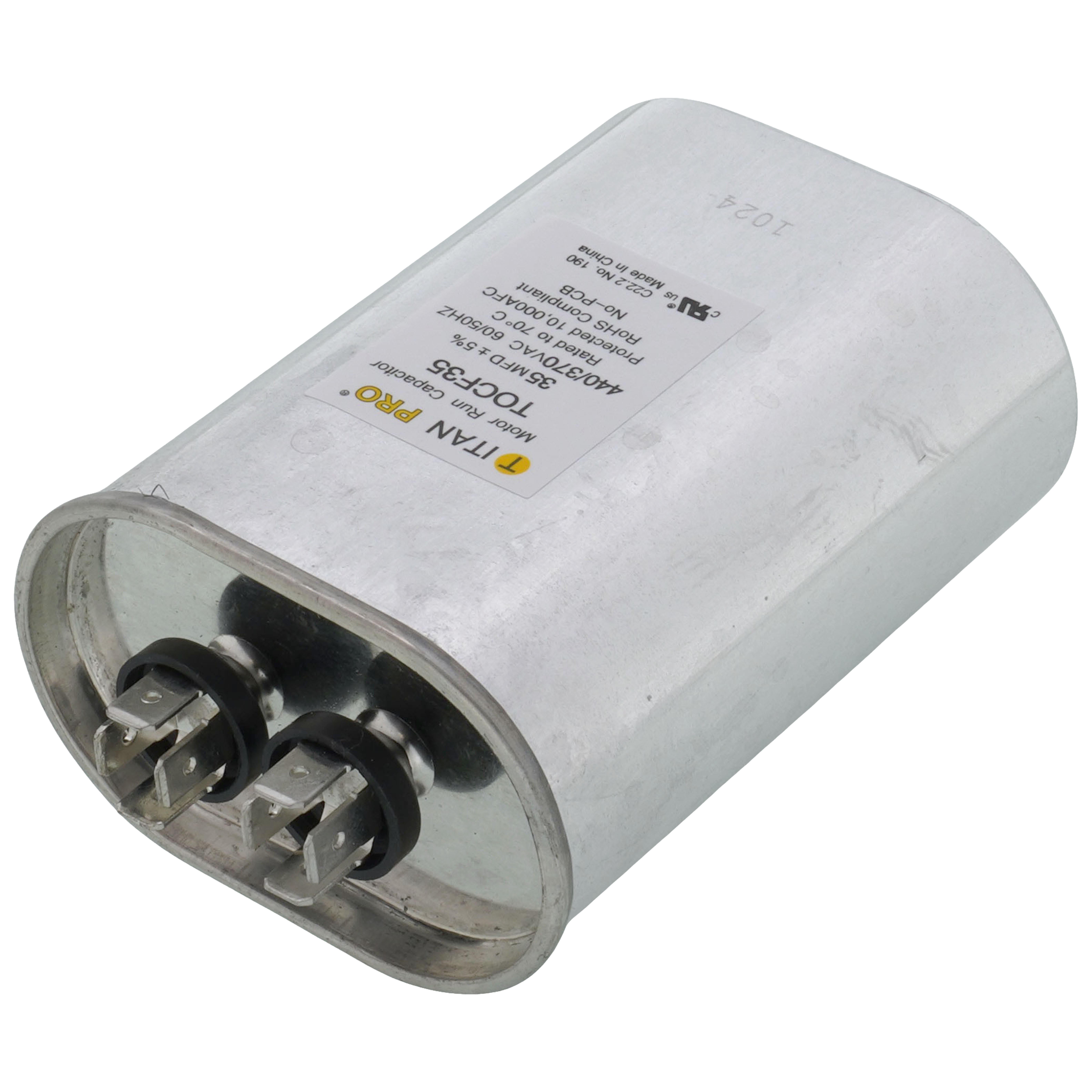 TOCF45 - Titan Pro TOCF45 - 45 MFD Oval Motor Run Capacitor (440/370V)