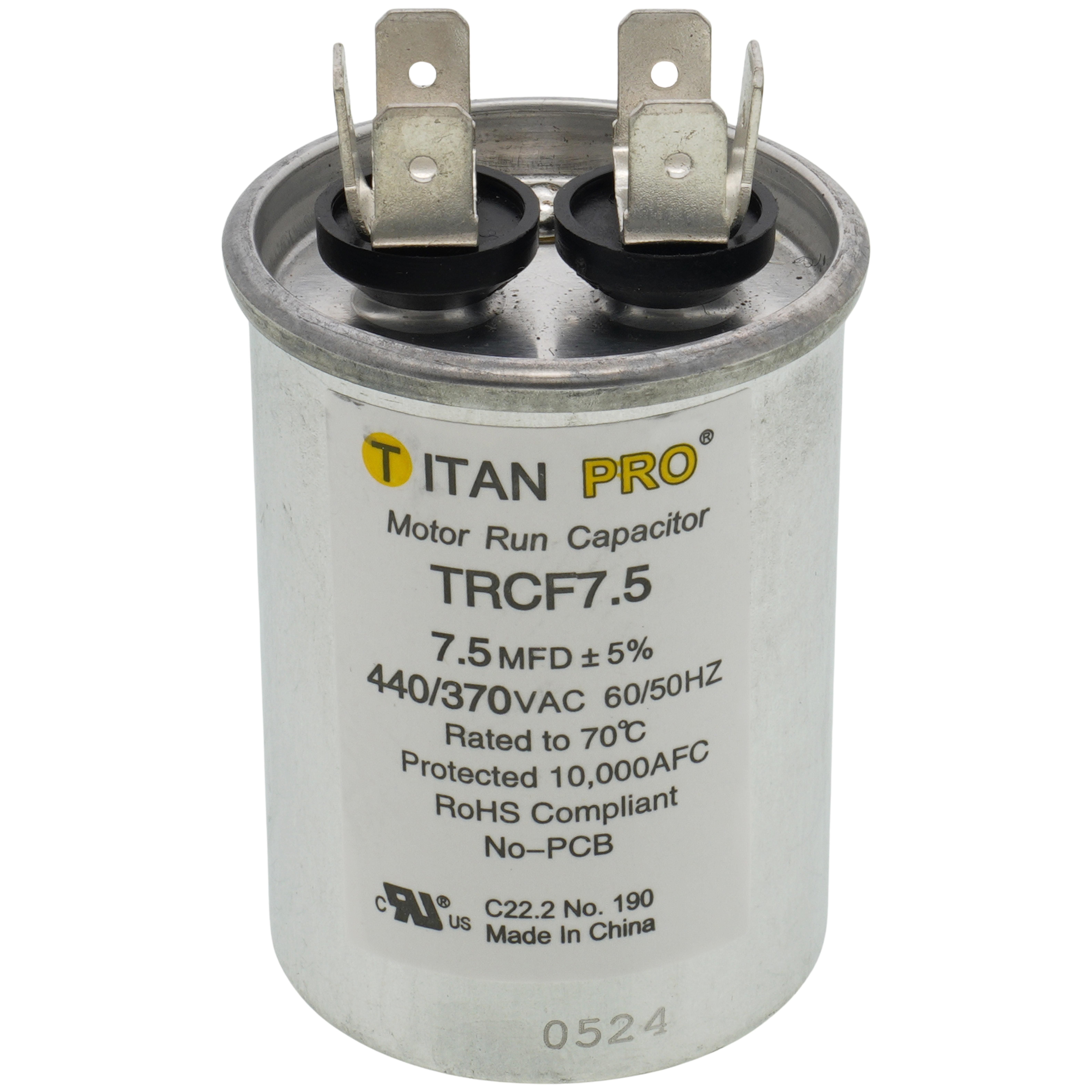 12807 - Jard 12807 - 7.5 MFD Round Run Capacitor (440V)
