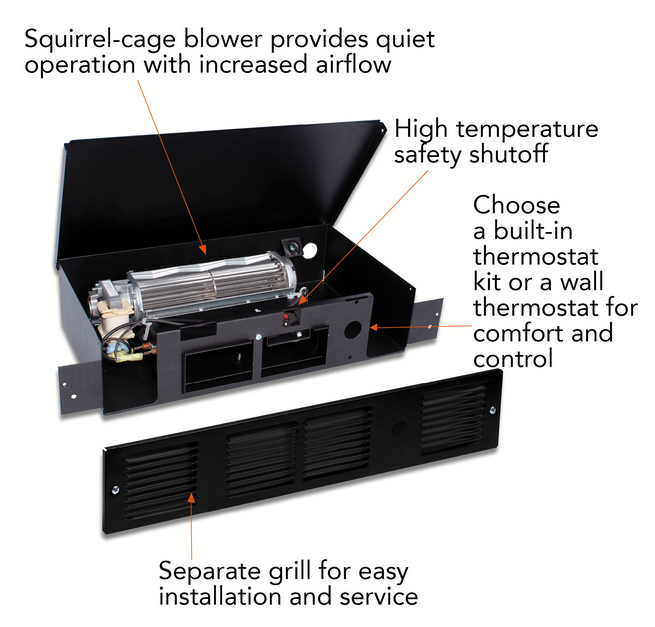 UC072B - Cadet UC072B - Perfectoe Black Under-Cabinet Heater, 750/563 Watt  (240/208V)