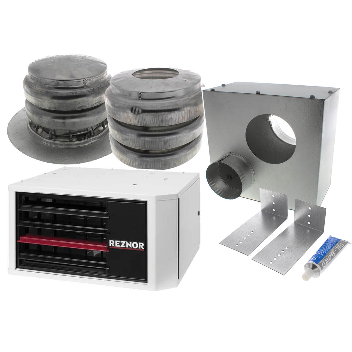 UDZ-125-CC2 - Reznor UDZ-125-CC2 - UDZ-125 Direct Vented Separated  Combustion Gas Fired Unit Heater w/ Vertical Vent Kit - 120,000 BTU