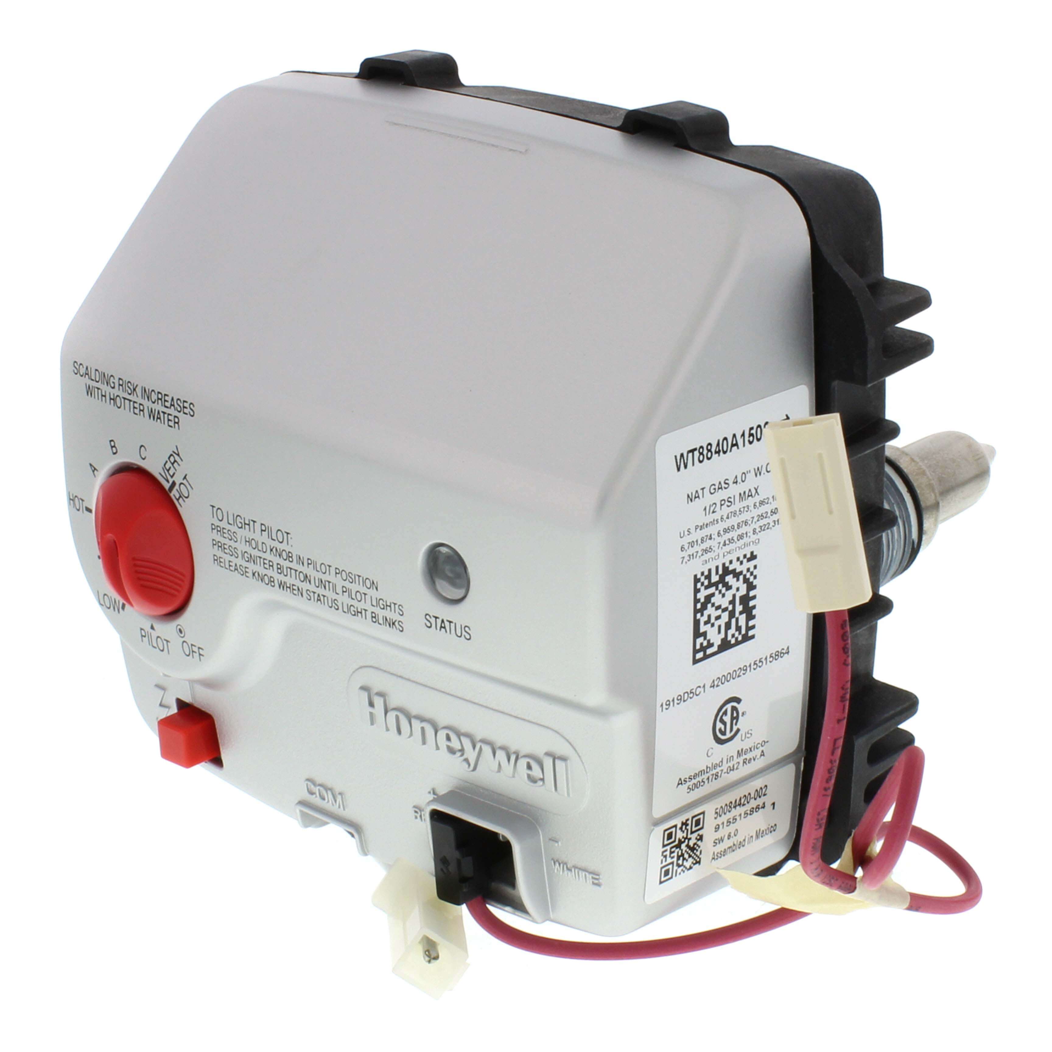 WT8840A1500 - Resideo WT8840A1500 - WT8840 Water Heater Gas Valve Control,  NG - 2 Spud, 4 W.C.
