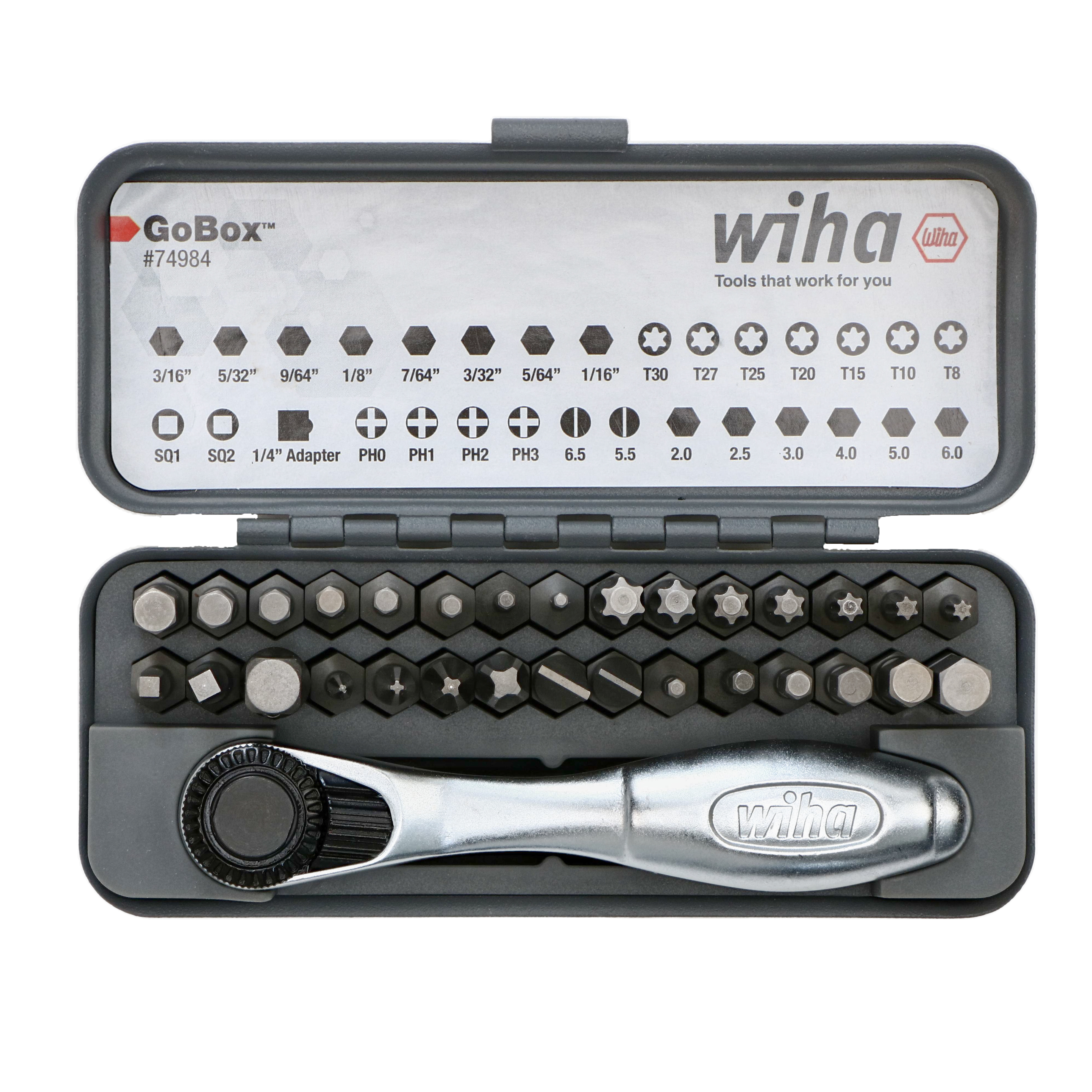 SWIX HF10BW HF8BW　2点セット 74984 - Wiha 74984 - 32-Piece GoBox St&ard Bit Set with Mini Ratchet