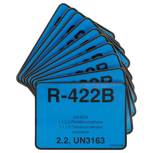 0422B - DiversiTech 0422B - R-422B Refrigerant ID Label (Pack of 10)