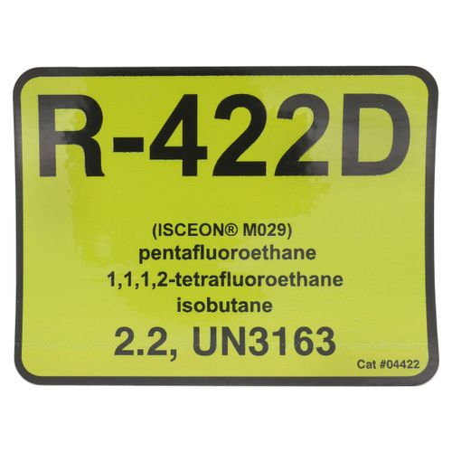 04422 - DiversiTech 04422 - R-422D Refrigerant ID Label (Pack of 10) 04422 - DiversiTech 04422 - R-422D Refrigerant ID Label (Pack of 10)