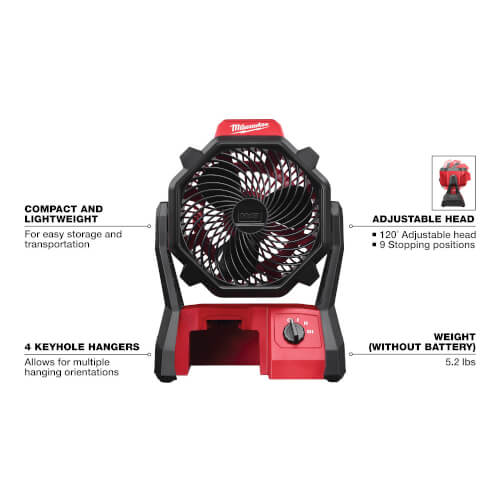 0886-20 - Milwaukee 0886-20 - M18 Jobsite Fan