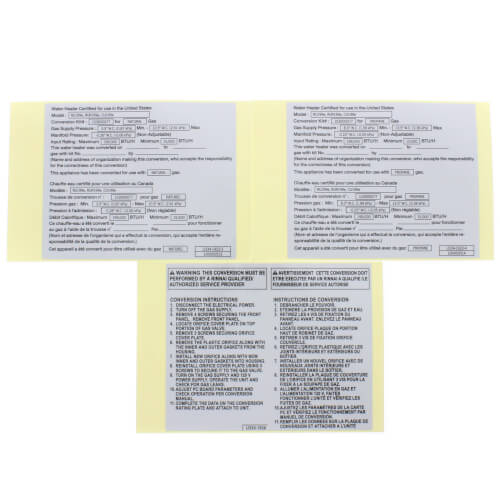 103000077 - Rinnai 103000077 - Conversion Kit LP/NG For Models RU199e  RUR199e CU199e