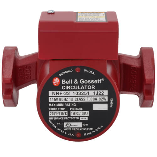 AMG20◼️ Bell & Gossett 103251 1/25 HP NRF-22 Red Fox Circulator Pump