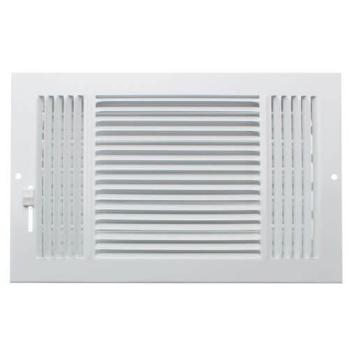 10753 - Hart u0026 Cooley 10753 - 10 x 6 (Wall Opening Size) White Three-Way  Sidewall/Ceiling Register (631 Series)