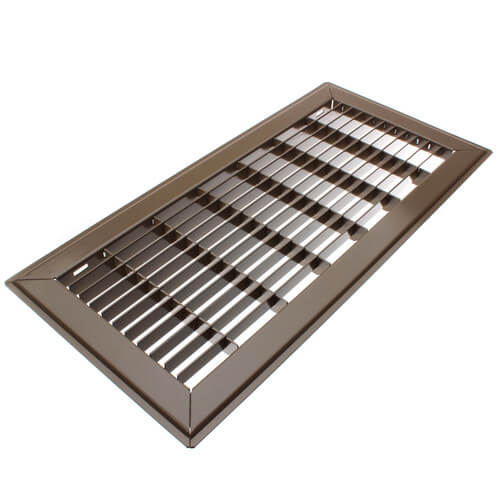 TruAire 14 In. X 20 In. Heavy Duty Floor Return Air Grille, High Airflow Steel Register For Home Furnace Return, Non-Scuff Brown Finish