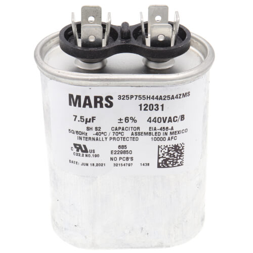 12031 - MARS 12031 - 7.5 MFD Oval Run Capacitor (440V)