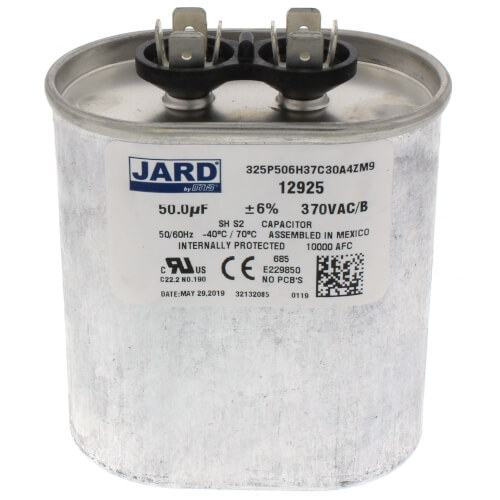 12925 - Jard 12925 - 50 MFD Oval Run Capacitor (370V)
