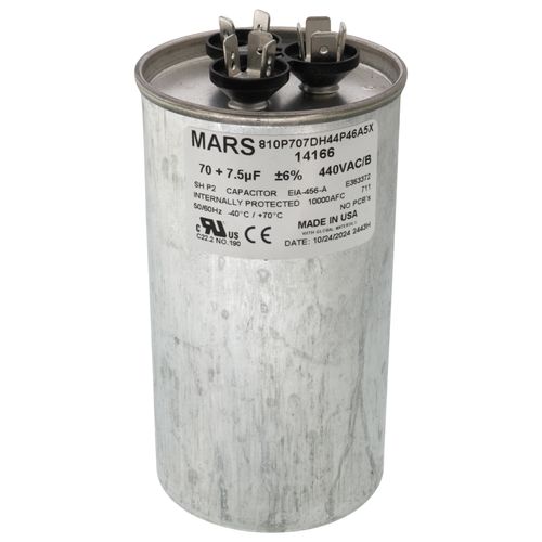 14166 - MARS 14166 - 70/7.5 MFD Round Run Capacitor (440/370V)