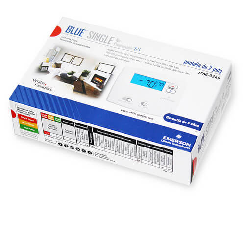 1F86-0244 - White Rodgers 1F86-0244 - Non-Programmable, 1H/1C, Blue 2  Digital Thermostat, Replaces 1F86-344