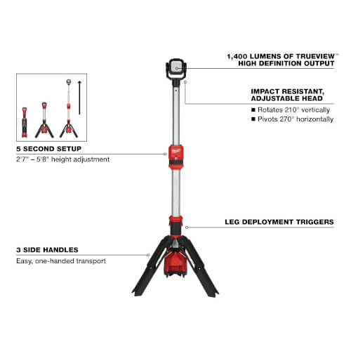 2132-20 - Milwaukee 2132-20 - M12 Rocket Dual Power Tower Light