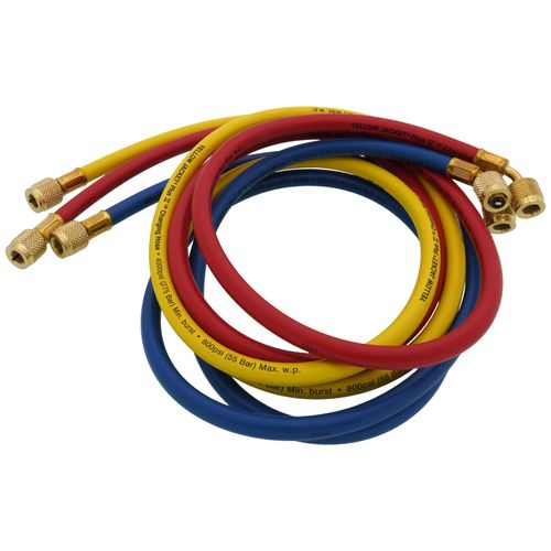Yellow Jacket 21660 Plus II Hose Standard 1/4" Flare Fittings, 60", Red