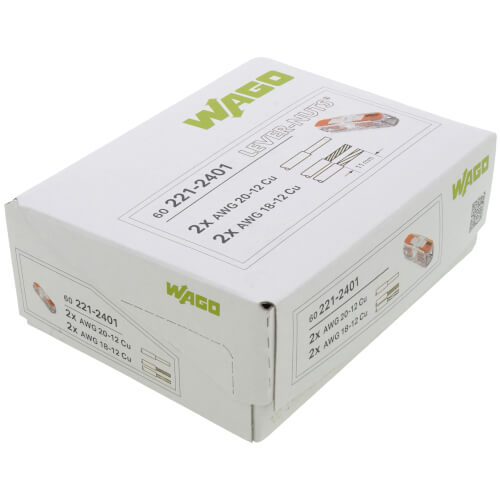 221-2401 - WAGO 221-2401 - Lever Nut Inline Butt Splice Connector