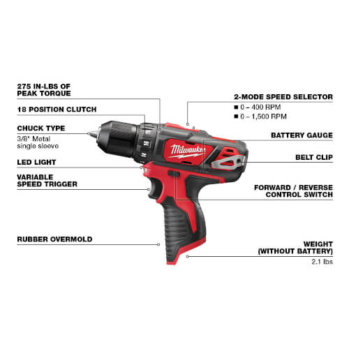 2407-20 - Milwaukee 2407-20 - M12 Cordless 3/8