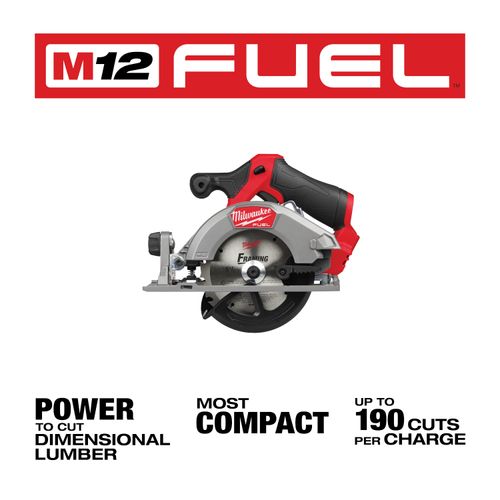 Milwaukee 2530-20 M12 FUEL 12V Cordless Circular Saw – 5-3/8" Blade, Bare Tool Only