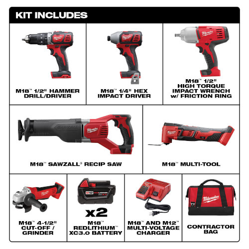 2697-25 - Milwaukee 2697-25 - 5PC M18 Brushed Combo Kit