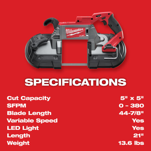 2729-22 - Milwaukee 2729-22 - M18 Fuel Deep Cut Band Saw Kit