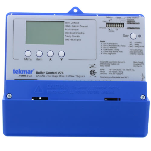 274 - Tekmar 274 - Boiler Control - One tN4, Four Stage Boiler u0026 DHW /  Setpoint