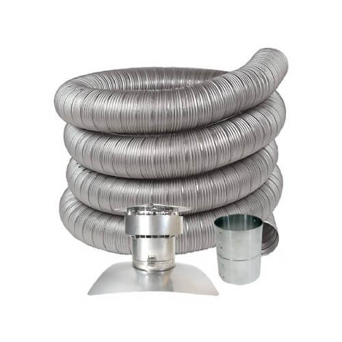 2OILKTX0430 - Z-FLEX 2OILKTX0430 - 4 x 30 FT Stainless Steel Oil Liner Kit  (for Oil, Gas u0026 Pellet Stoves)