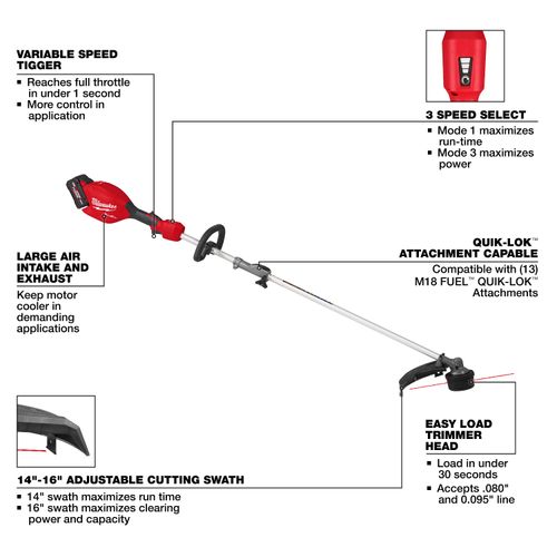 3016-21ST - Milwaukee 3016-21ST - M18 FUEL String Trimmer w/ QUIK