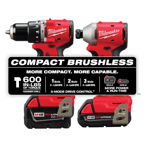3693-22CX - Milwaukee 3693-22CX - M18 Compact Brushless Lithium