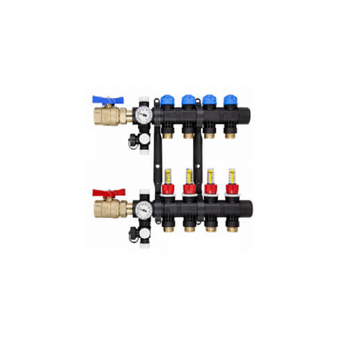 INTSUPERMAI 1/2-Inch PEX 5-Branch Radiant Floor Heating Manifold Set – Stainless Steel