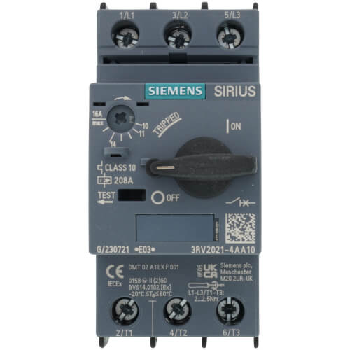 Furnas Controls 3RV2021-4AA10 - Motor Protection Circuit Breaker 3 Poles Thermal Overload Ac 3 Class 10 10 16a 690v