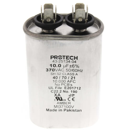 43-25134-04 - Rheem 43-25134-04 - 10 MFD Oval Run Capacitor (370V