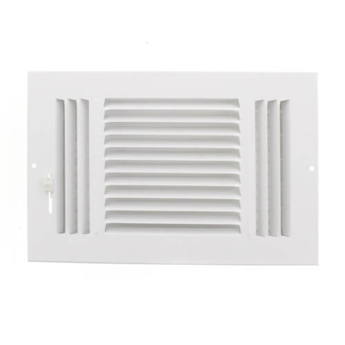 43866 - Hart u0026 Cooley 43866 - 10 x 6 (Wall Opening Size) White Three-Way  Sidewall/Ceiling Register (683 Series)