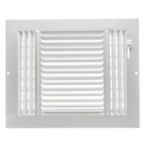 43867 - Hart u0026 Cooley 43867 - 10 x 8 (Wall Opening Size) White Three-Way  Sidewall/Ceiling Register (683 Series)