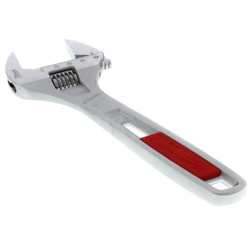 thumbnail interactive-video image 1 of Milwaukee 8" Wide Jaw Adjustable Wrench – 48-22-7508 – Chrome Plated Alloy Steel 1 of 2
