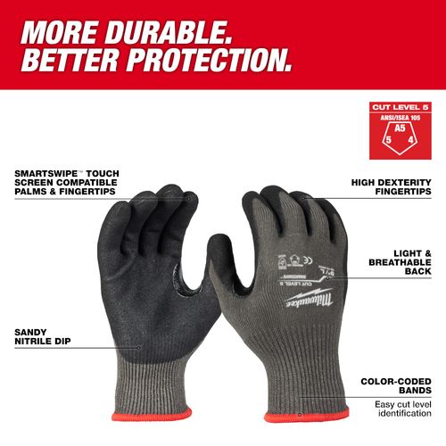 48-73-8652 - Milwaukee 48-73-8652 - Cut Level 5 Nitrile Dipped