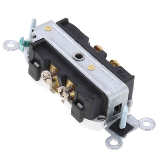 Leviton Heavy-Duty Industrial Grade Duplex Receptacle – 20 Amp, 125 Volt, 2-Pole 3-Wire, White, 10-Year Warranty - View #3