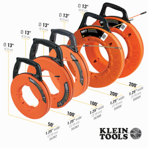fiberglass fish tape reel PET Wire Puller 50/100/197FT | Conduit Guide Wire The Klein 56014 is a 200 SIUKE 15M Fiberglass Fish Tape