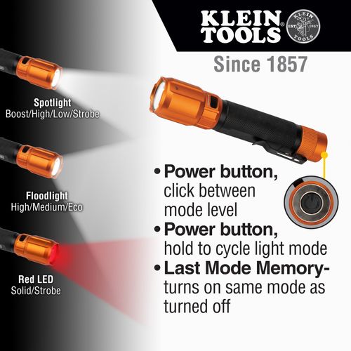 56413 - Klein Tools 56413 - Rechargeable 2-Color LED Flashlight w